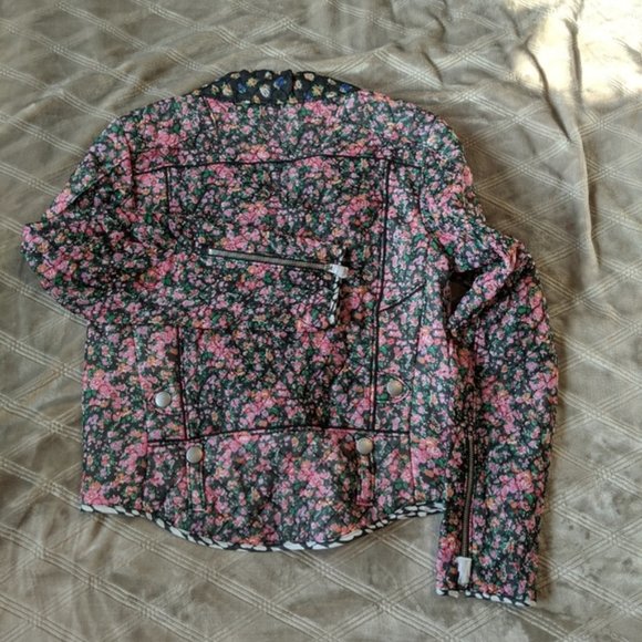 Coach | Jackets & Coats | Coach 941 Chiffon Silk Floral Biker Jacket Xs ...